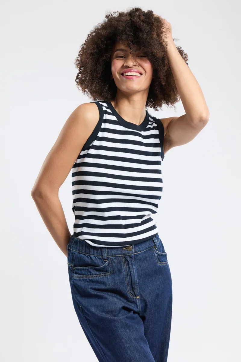 Exclusive Débardeur rayé Saint-Cast - coton High-Quality