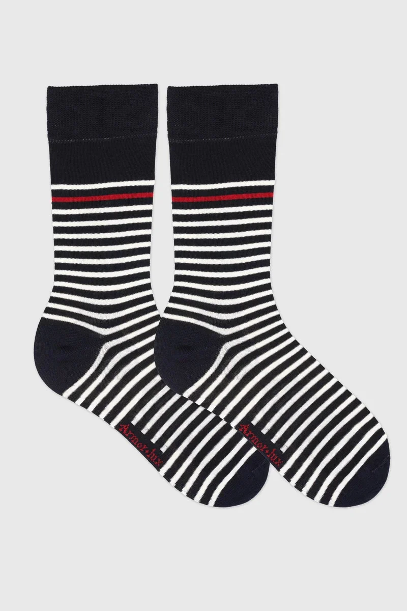 Selected Chaussettes rayées Homme - coton Soft