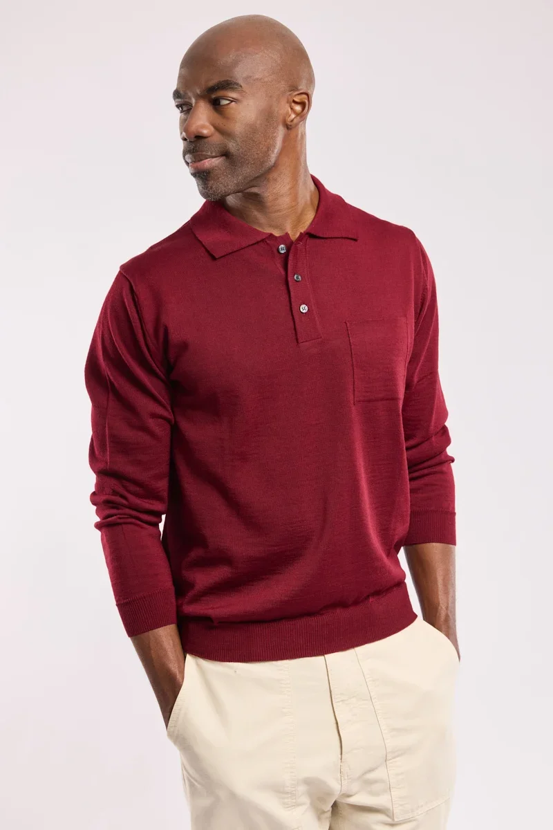 Authentic Polo manches longues Bérac - laine mérinos Trendy