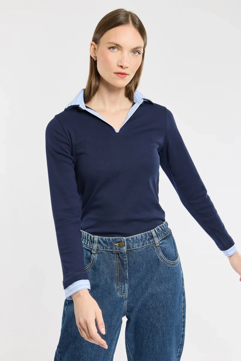Practical Polo trompe l'oeil - coton Smart