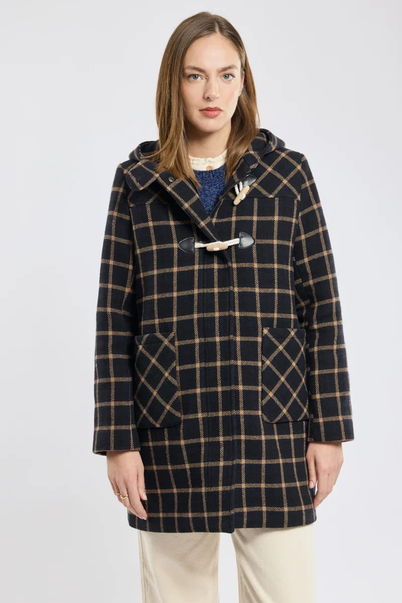 Traditional Checked duffle coat - wool cloth Trusted