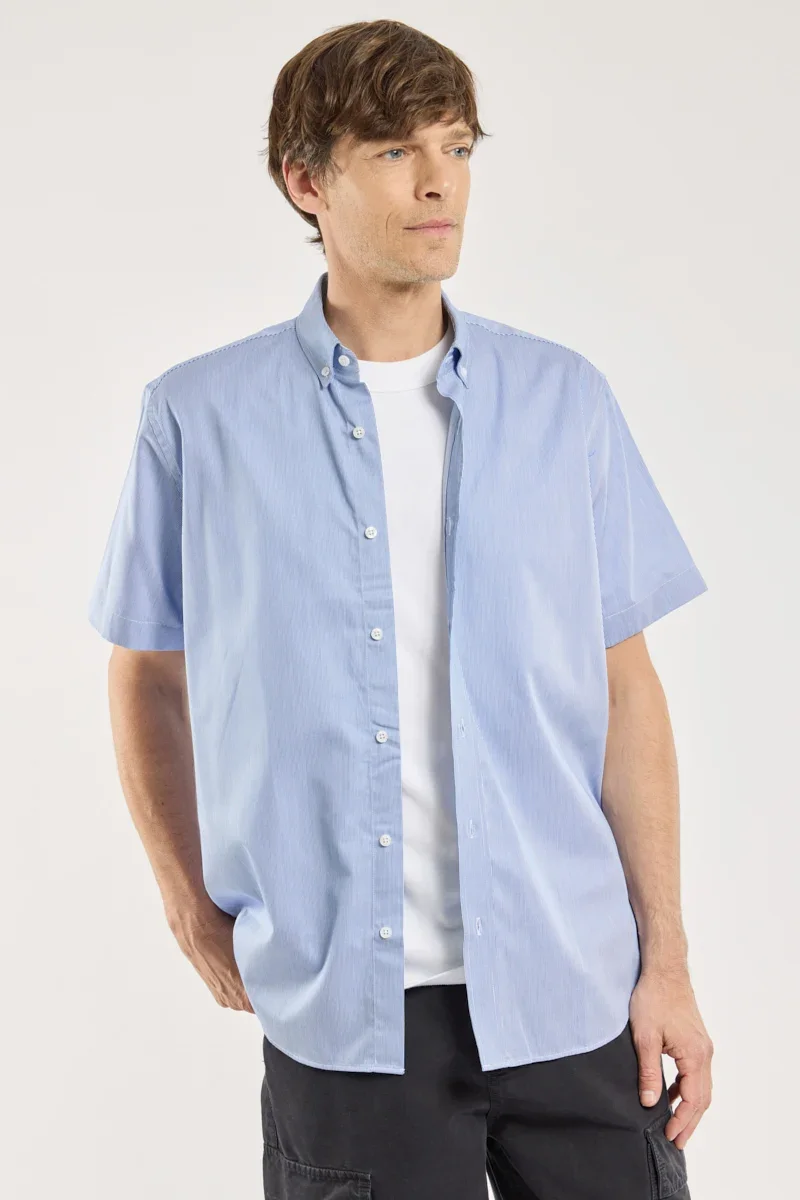 Contemporary Short-sleeved shirt – cotton Smooth