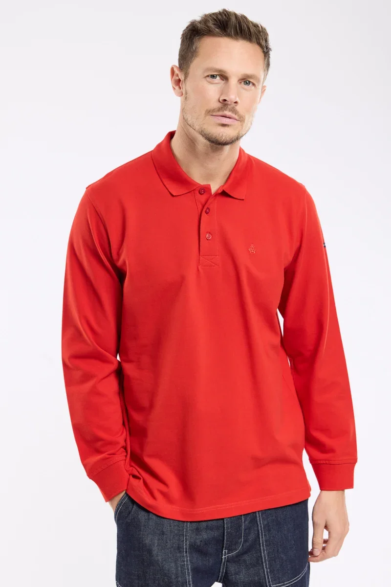 Responsible Long-sleeved polo shirt - cotton piqué Artisan