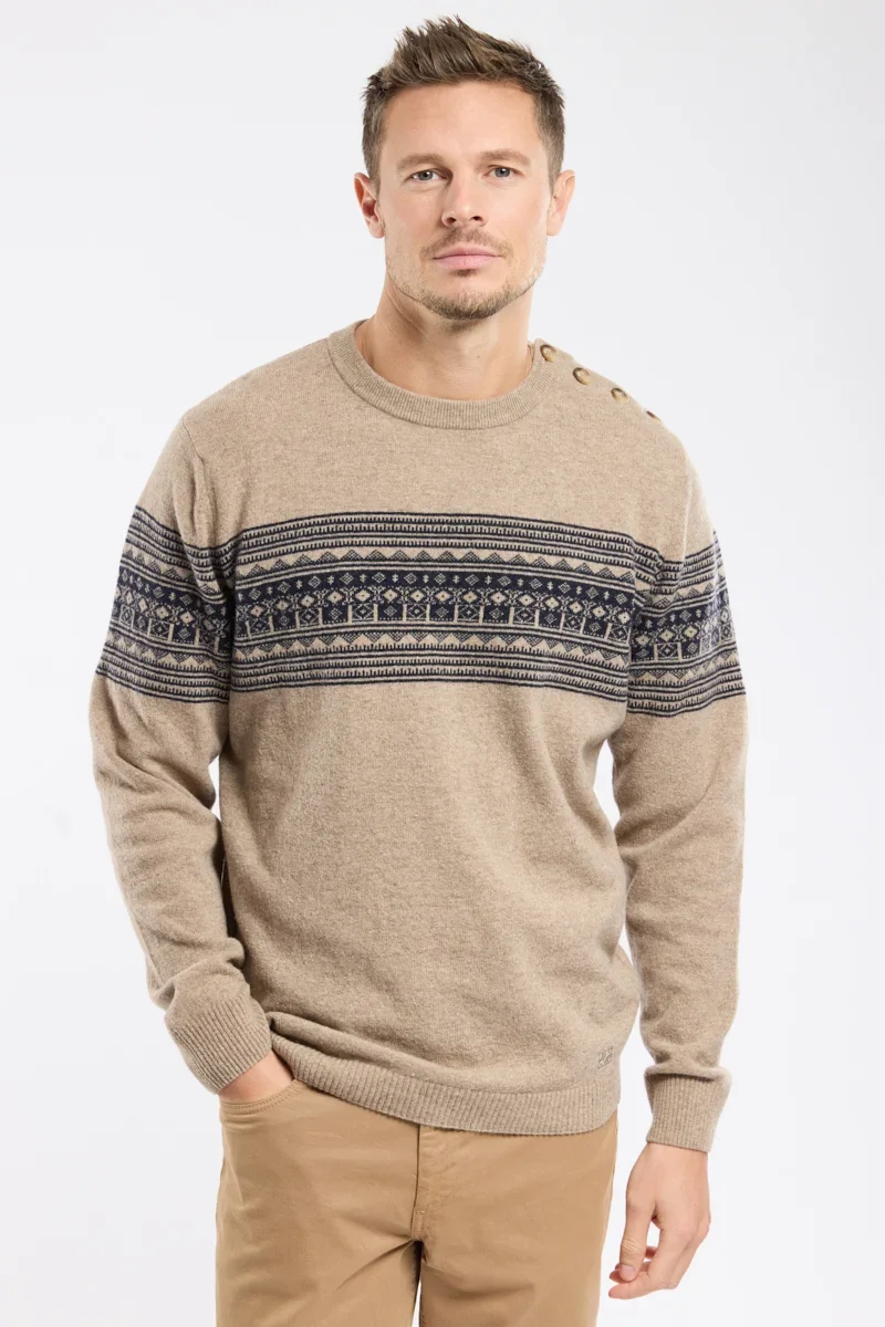 World-Class Jacquard fisherman jumper - cotton Certified