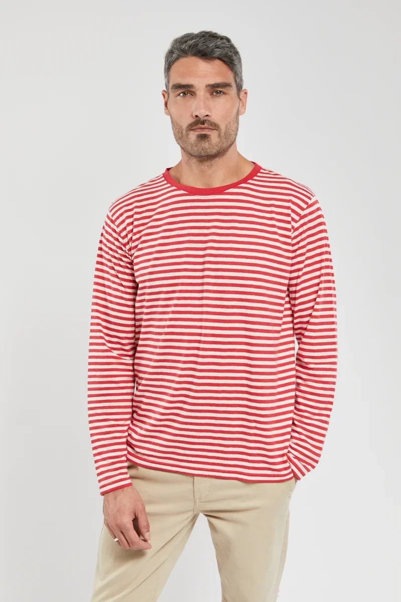 Fine Crafted Long sleeve Breton striped shirt Héritage - cotton and linen Top-Quality