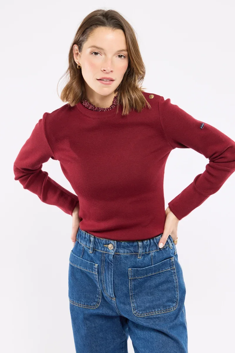 First-Class Printed collar sweater - wool Long-Lasting