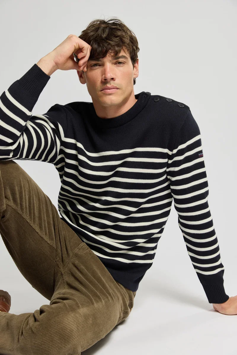 Carefully Designed Pull marin rayé Paimpol - laine Elite