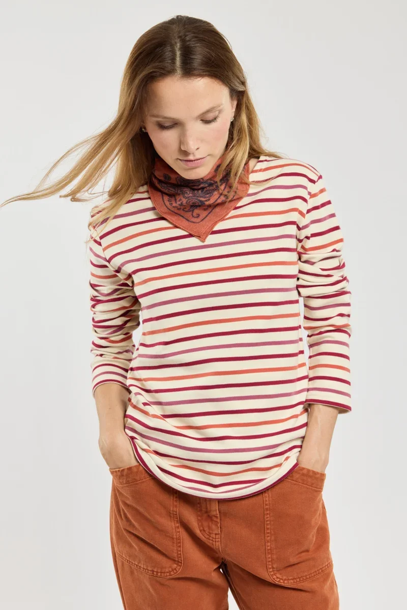 User-Friendly Babeth striped top - thick cotton Superior
