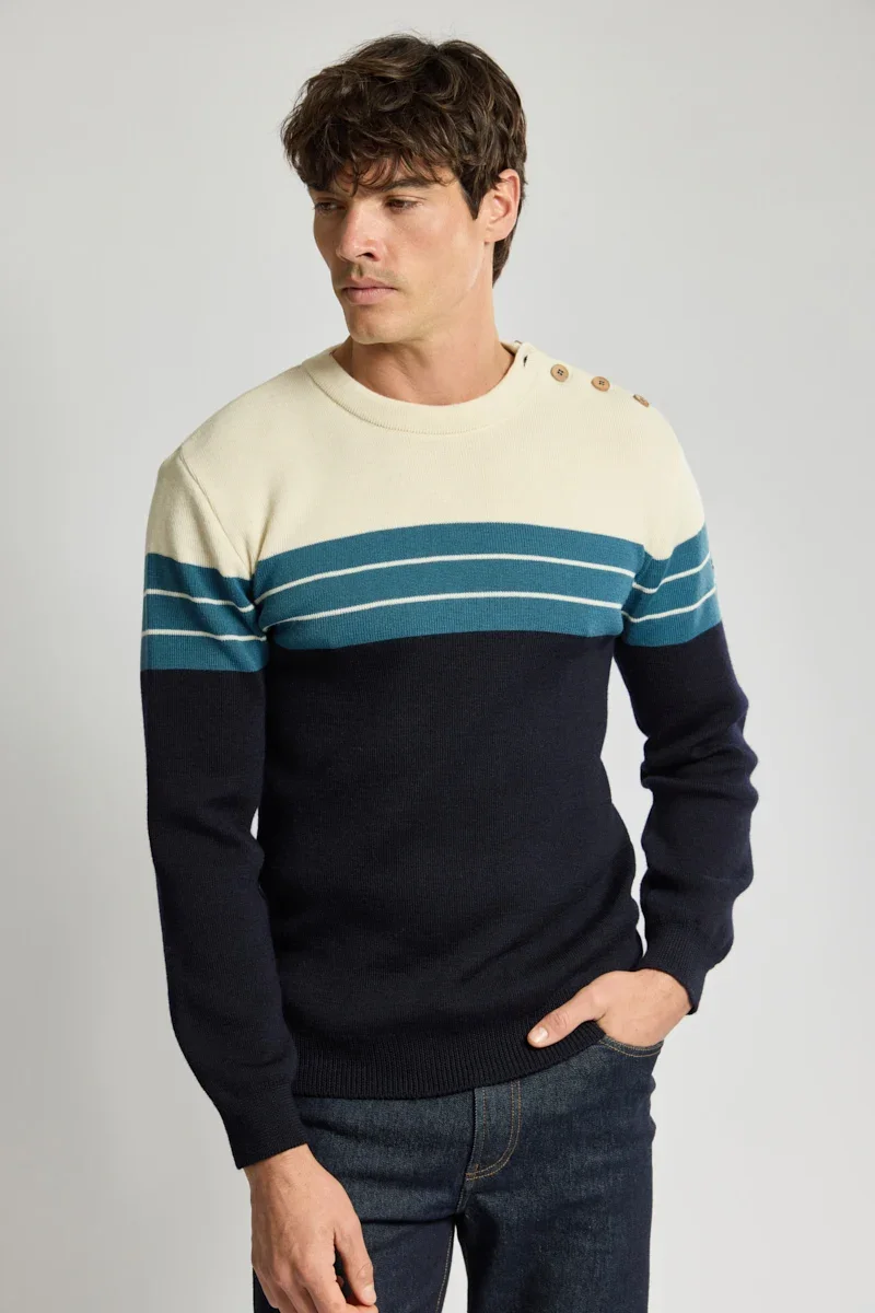 Trendy Colour block sailor sweater - wool Certified