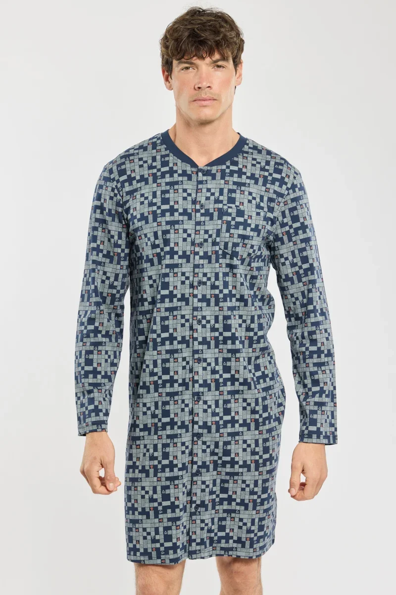 Minimalist Buttoned nightshirt - cotton Pure