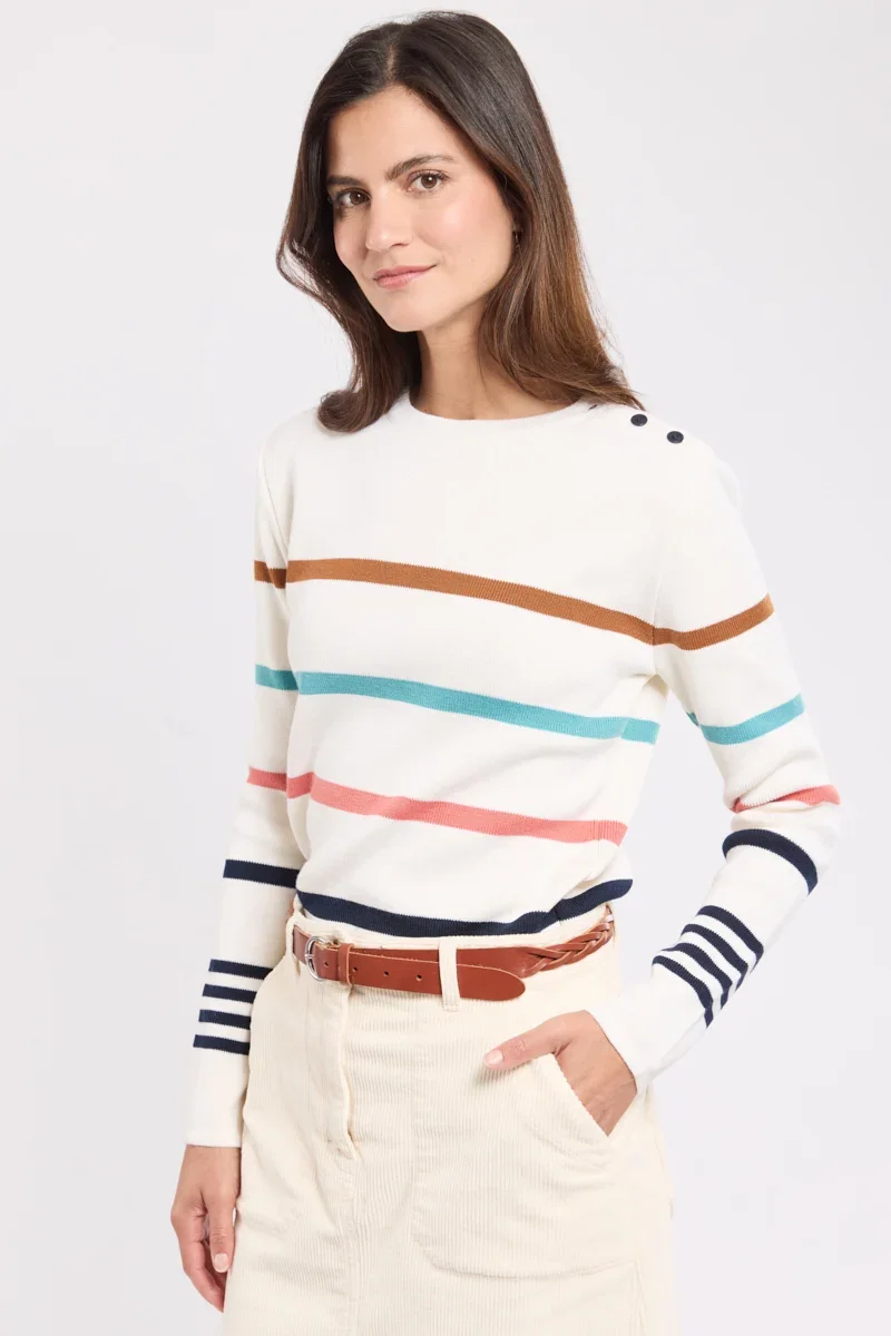 Functional Pull marin rayé Deauville - Laine Selected