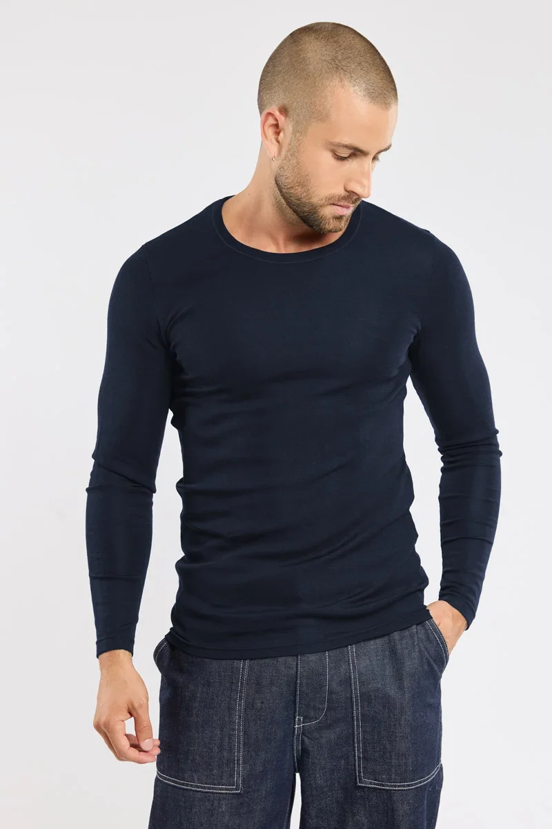 Verified T-shirt manches longues - laine et soie Contemporary