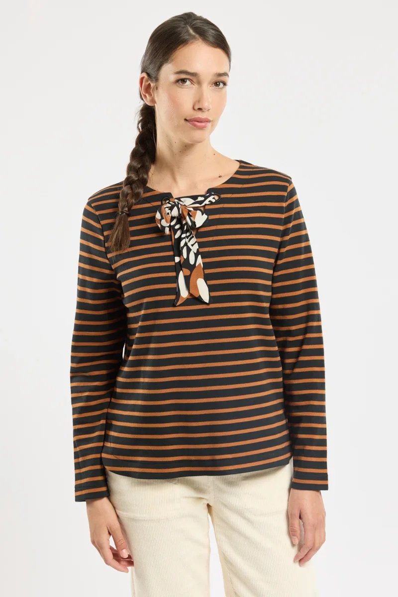Unique Marinière col à lacet - coton Trendy