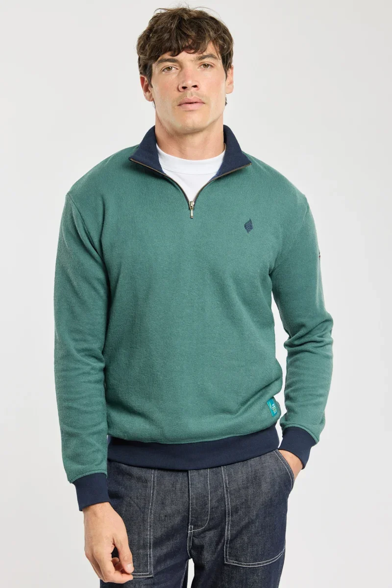Solid Sweat col camionneur - coton Luxury
