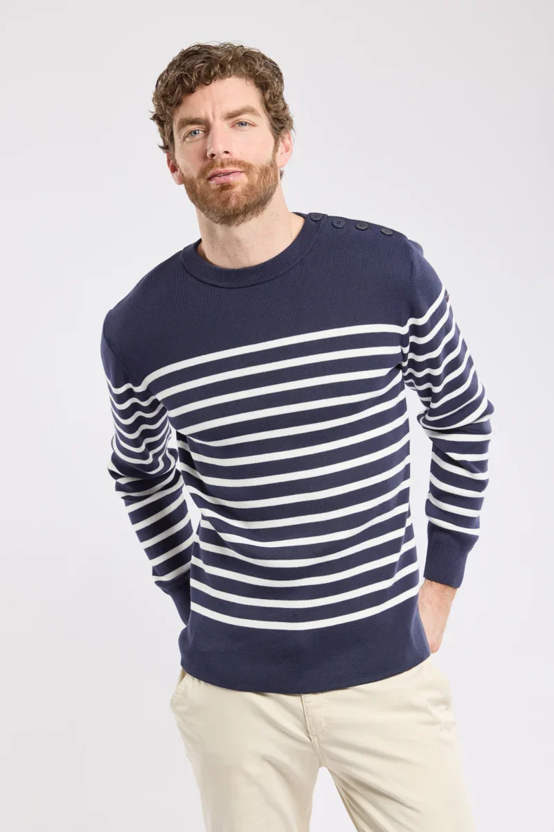 First-Class Pull marin rayé Groix - coton Breathable