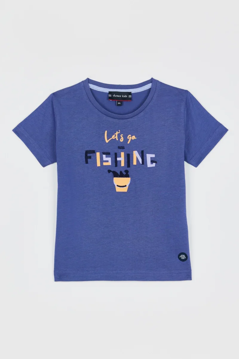 Detailed T-shirt Let's go fishing Kids- coton Exceptional