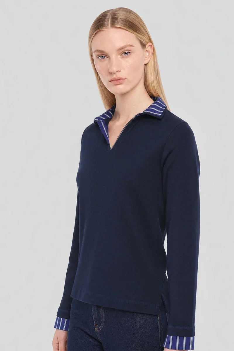 First-Class Polo col trompe l œil - coton Fine
