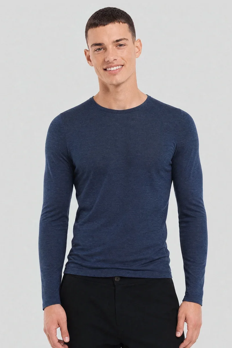 Artisan T-shirt manches longues - laine et soie Crafted