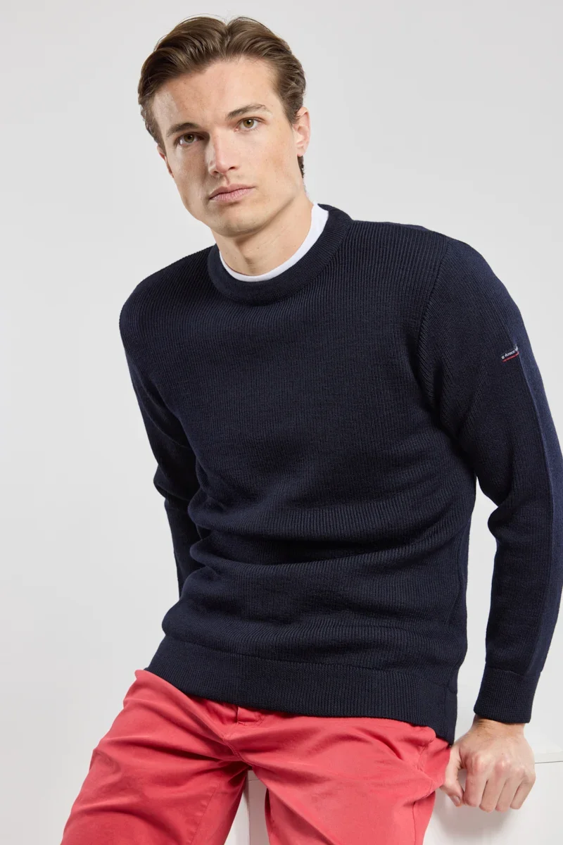 Smooth Crewneck jumper Camaret - wool Eco-Friendly
