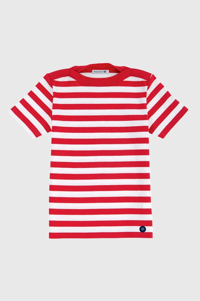 Clean Breton striped shirt Kids - cotton and elastane Consistent