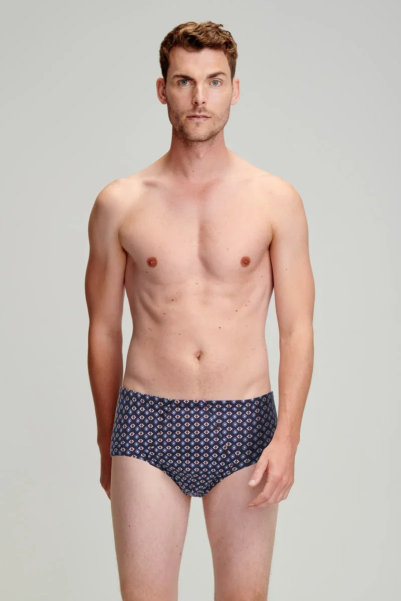 Effective Geometric patterned Y-front briefs - light organic cotton Exceptional