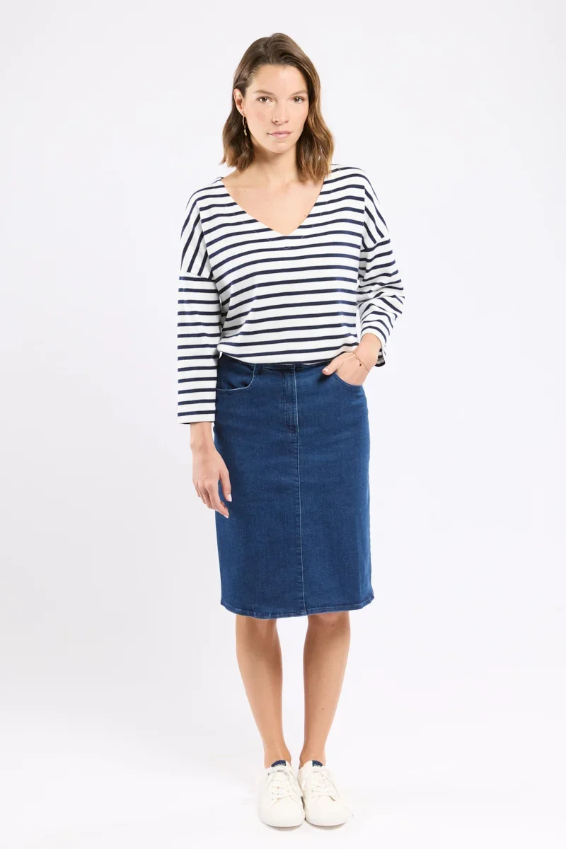Fine Crafted Squaw straight cut denim skirt - cotton Fast