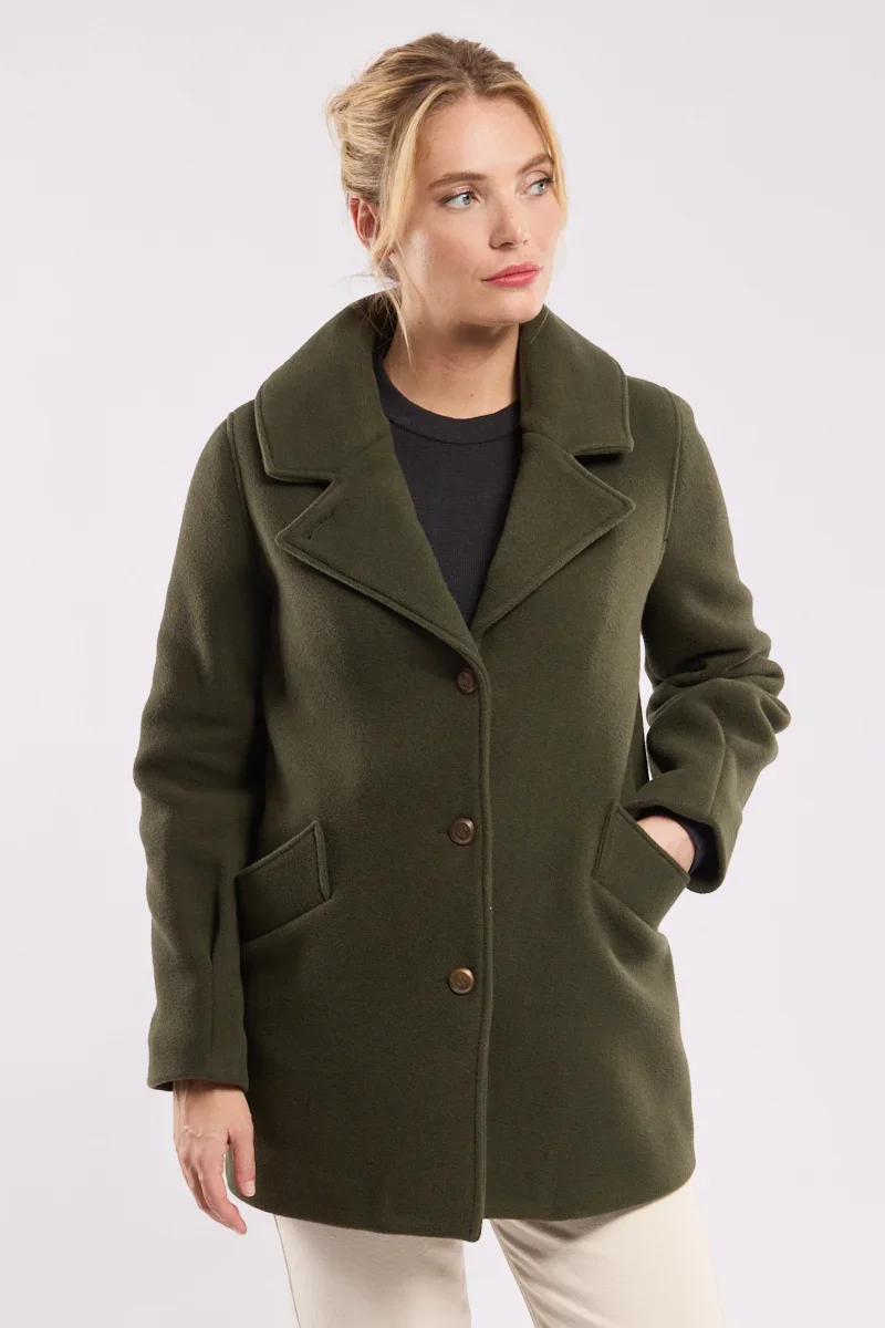 Breathable Buttoned pea coat - wool Expertly Made