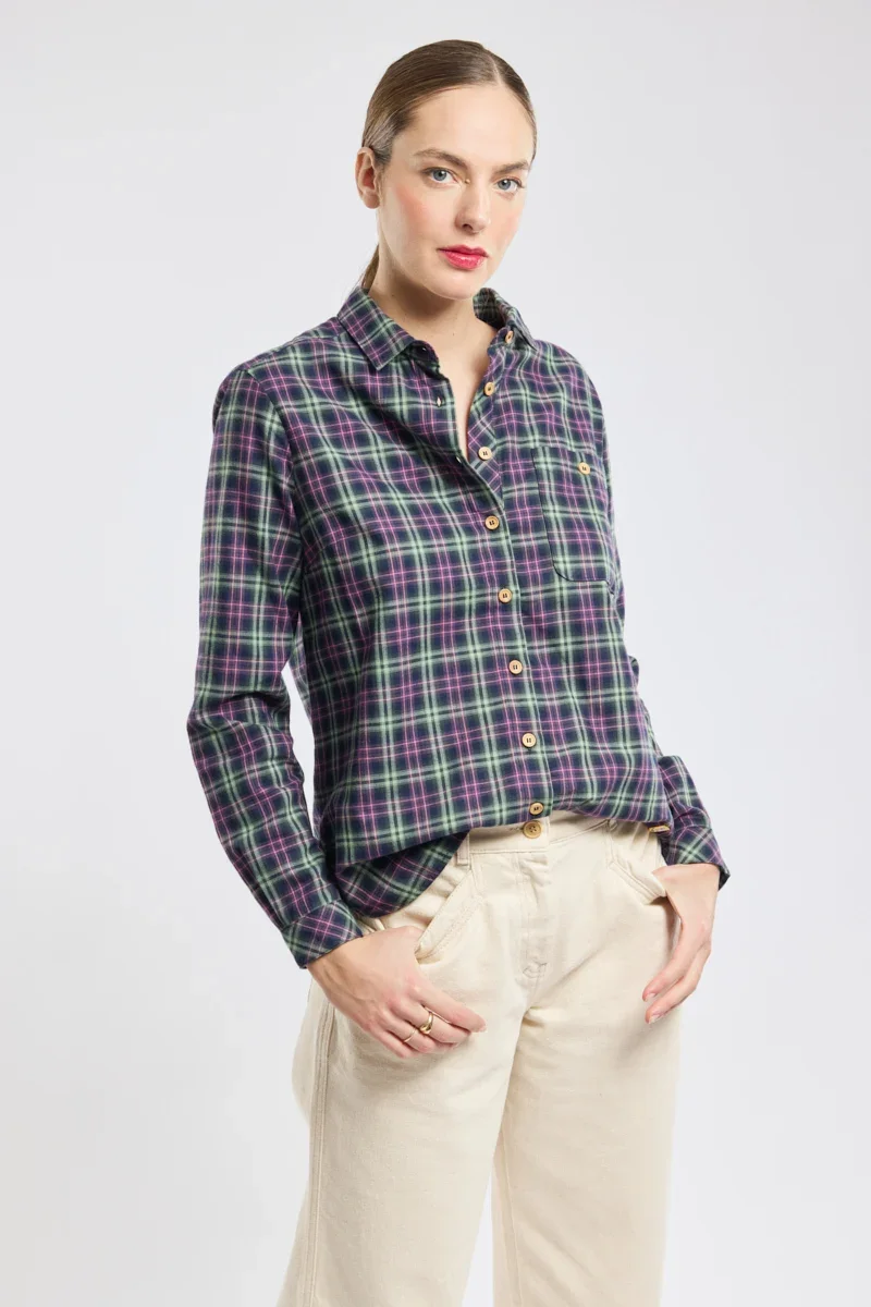 Green Cotton checked shirt - cotton Environmentally Friendly