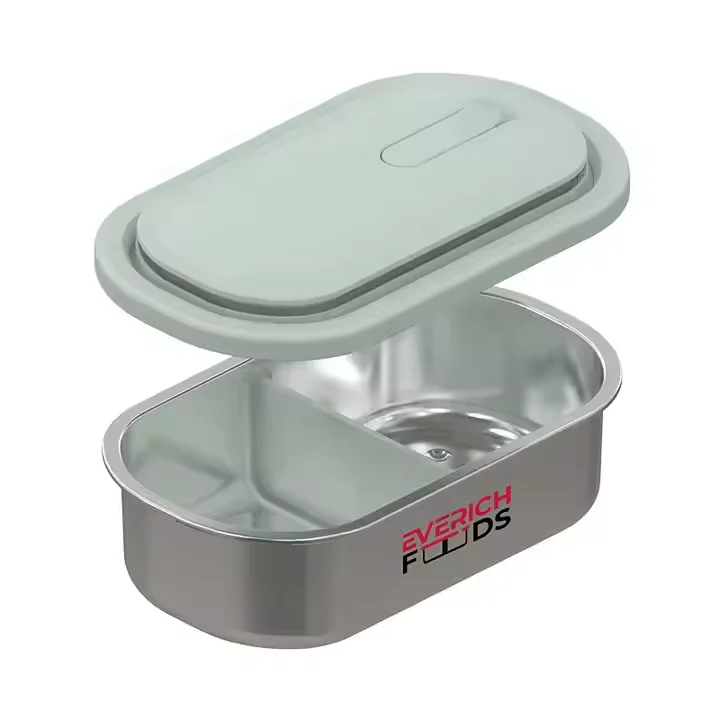 Effective 1000ml 1500ml Stainless Steel Lunch Box with Silicone Lid Stylish