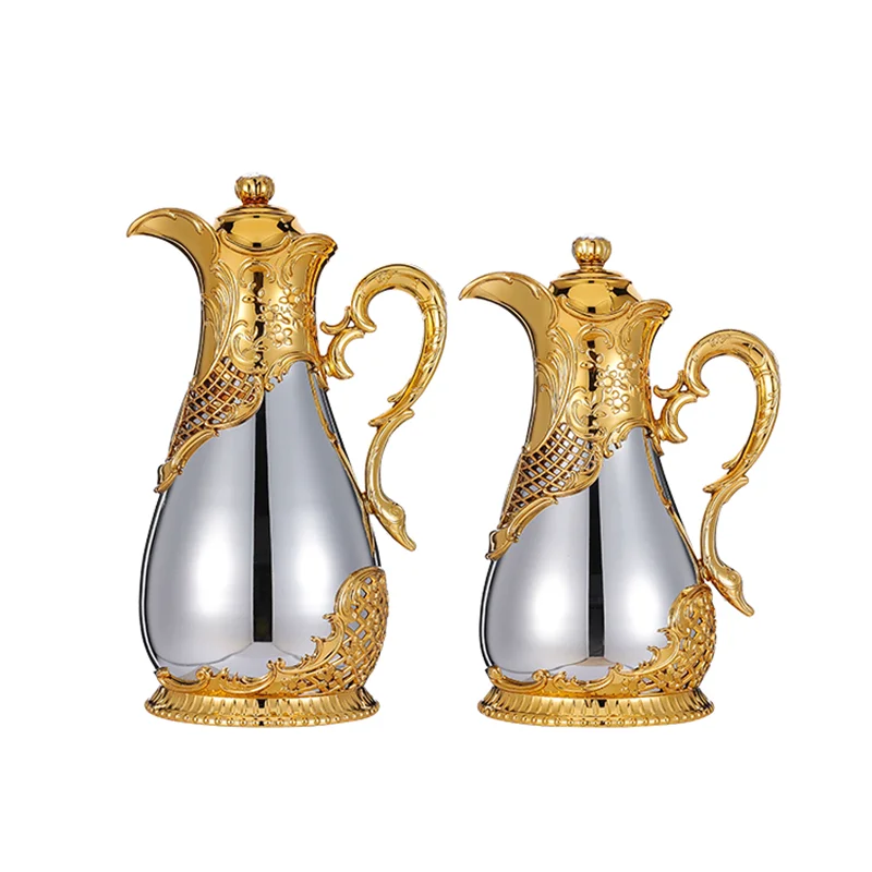 Pure 0.5L 0.8L Luxury metal outer glass tea pot WG12019 Natural