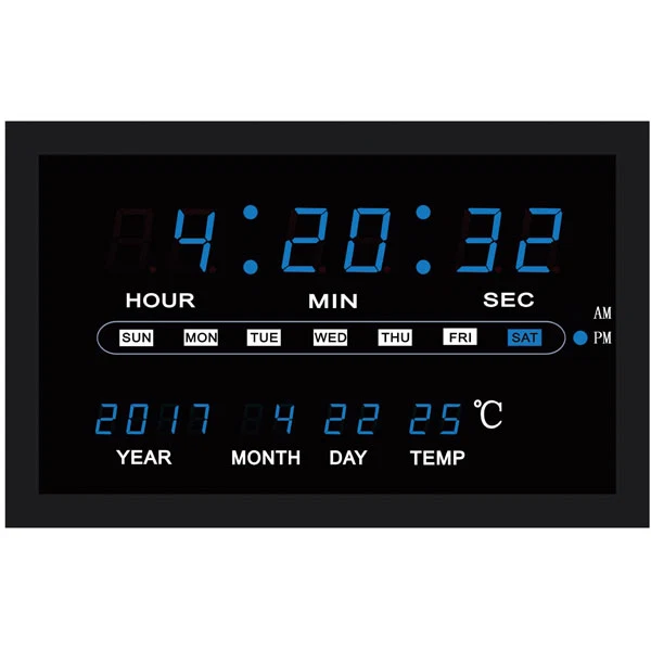 Excellent LED WALL CLOCK JB-40403N BLUE Consistent