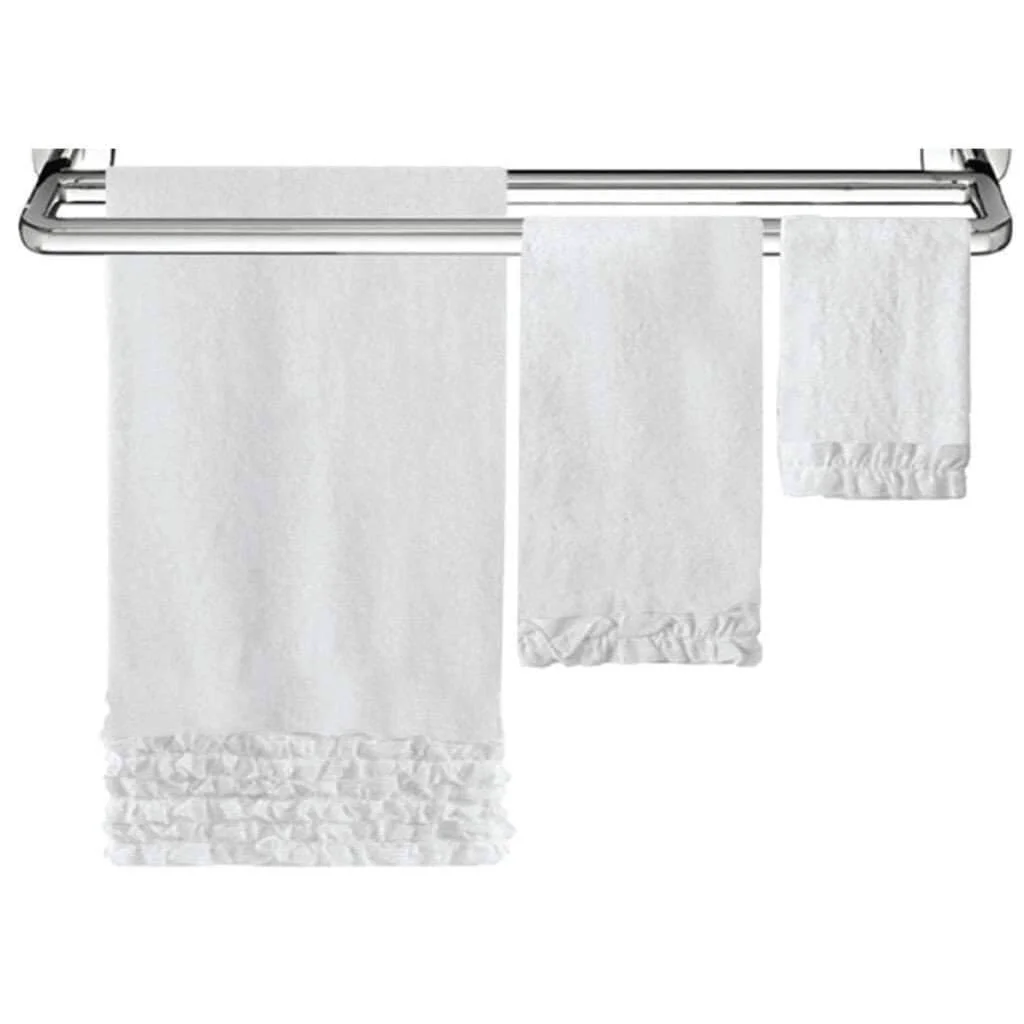 First-Class Hand Towel Ruffled Cotton White 15x26in Innovative