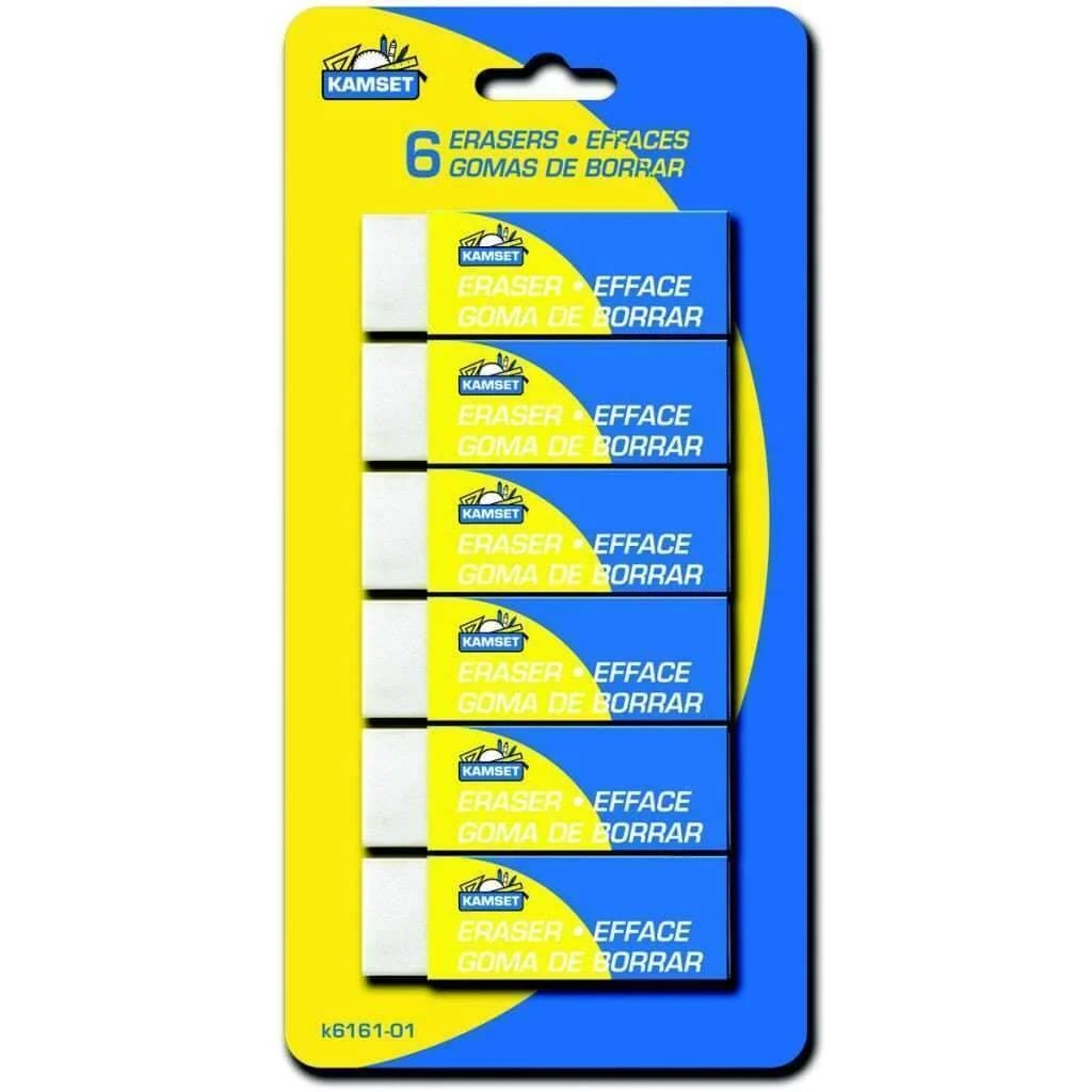 Breathable Erasers 6 White Outstanding