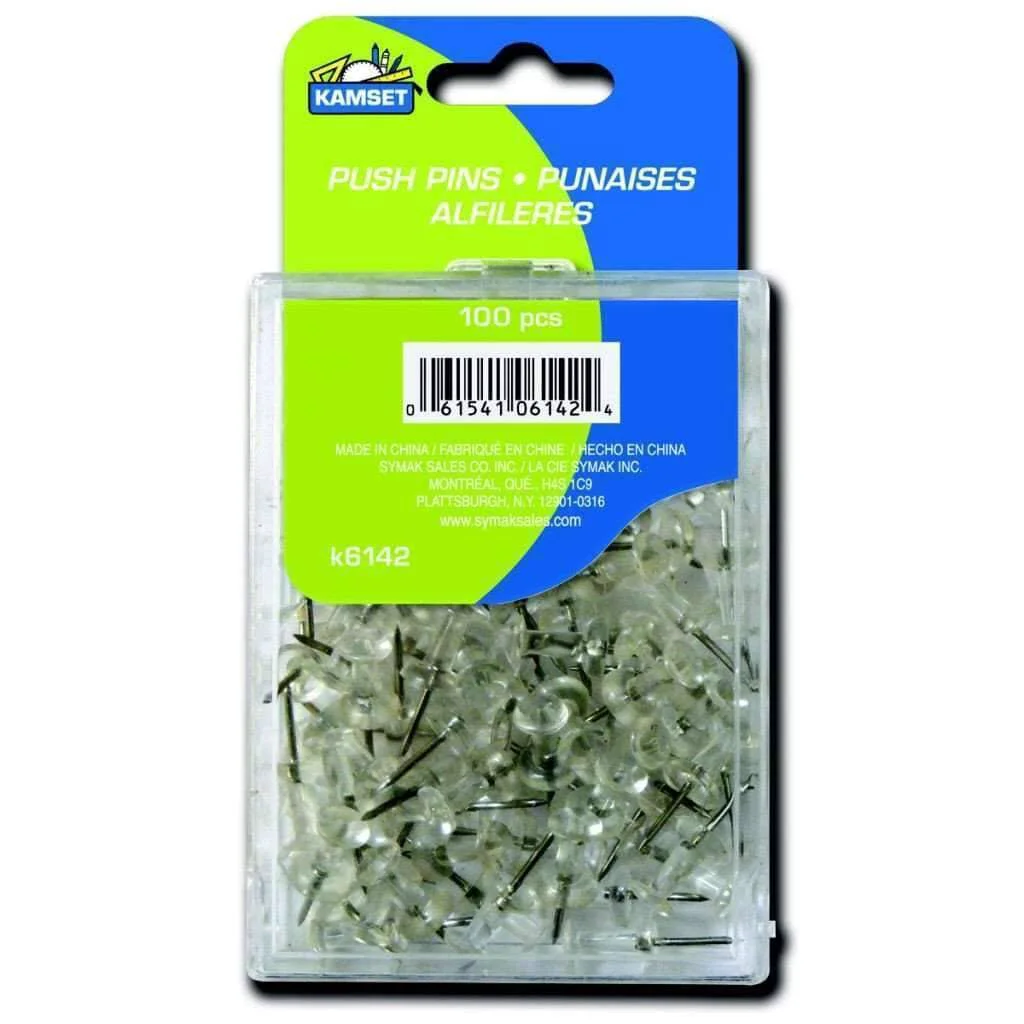Modern 100 Push Pins - Clear Certified