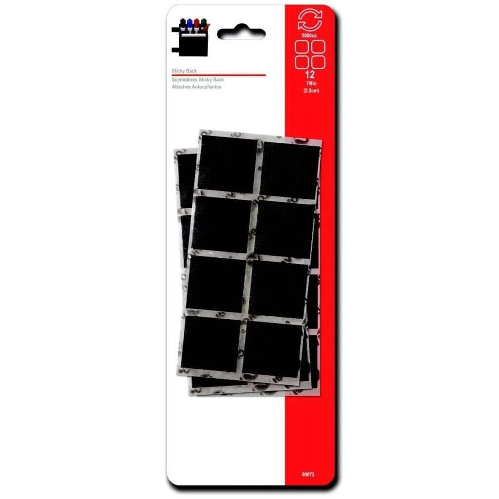 Secure Velcro Squares-15 Sticky Bac 7 8in Black Organic