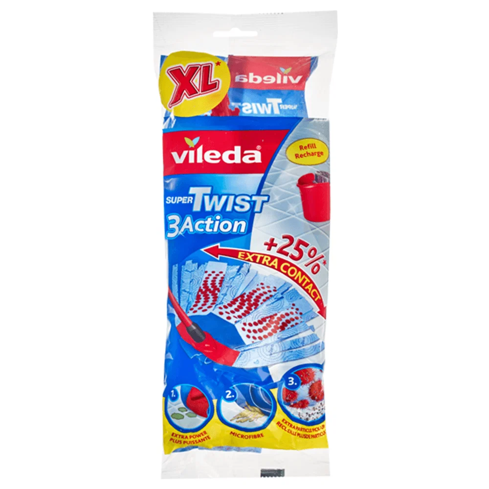 Carefully Designed Vileda Super Twist 3Action XL Mop Refill Durable