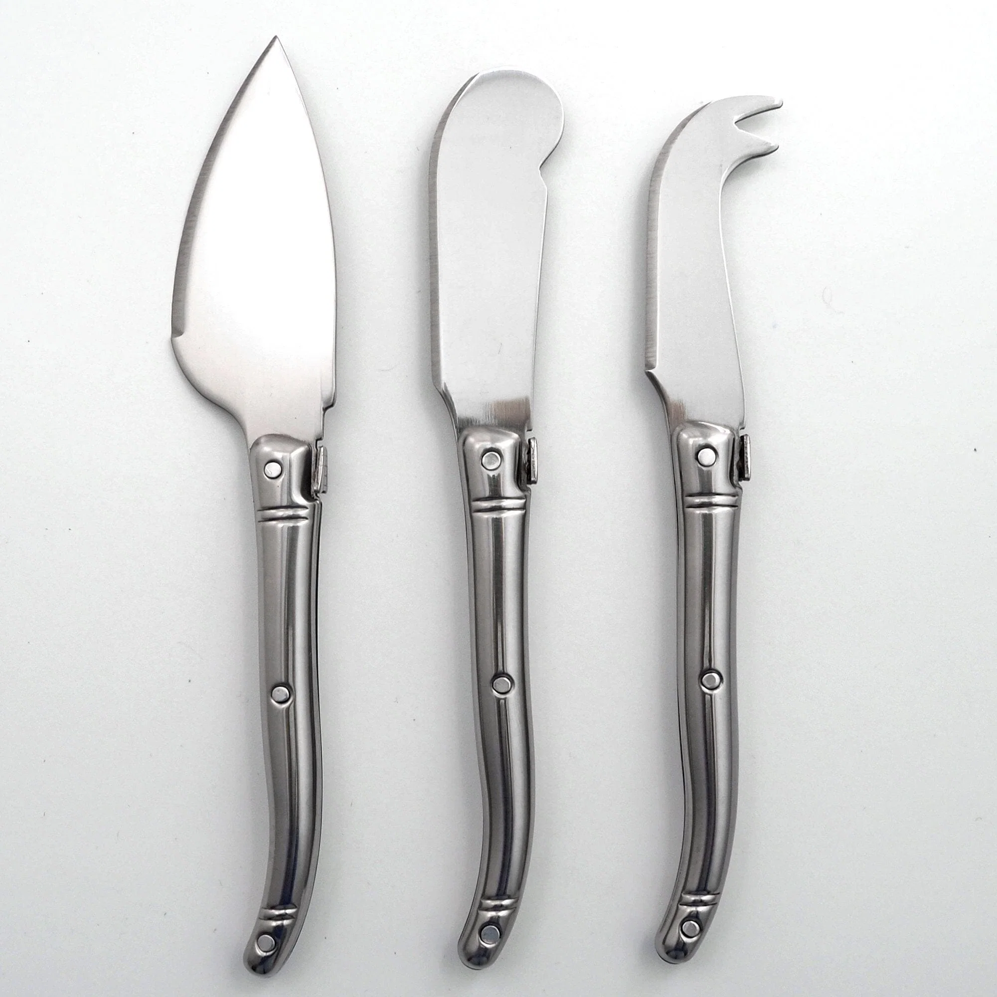 Premium Material Laguiole Stainless Steel Cheese Knives Set of 3 Traditional