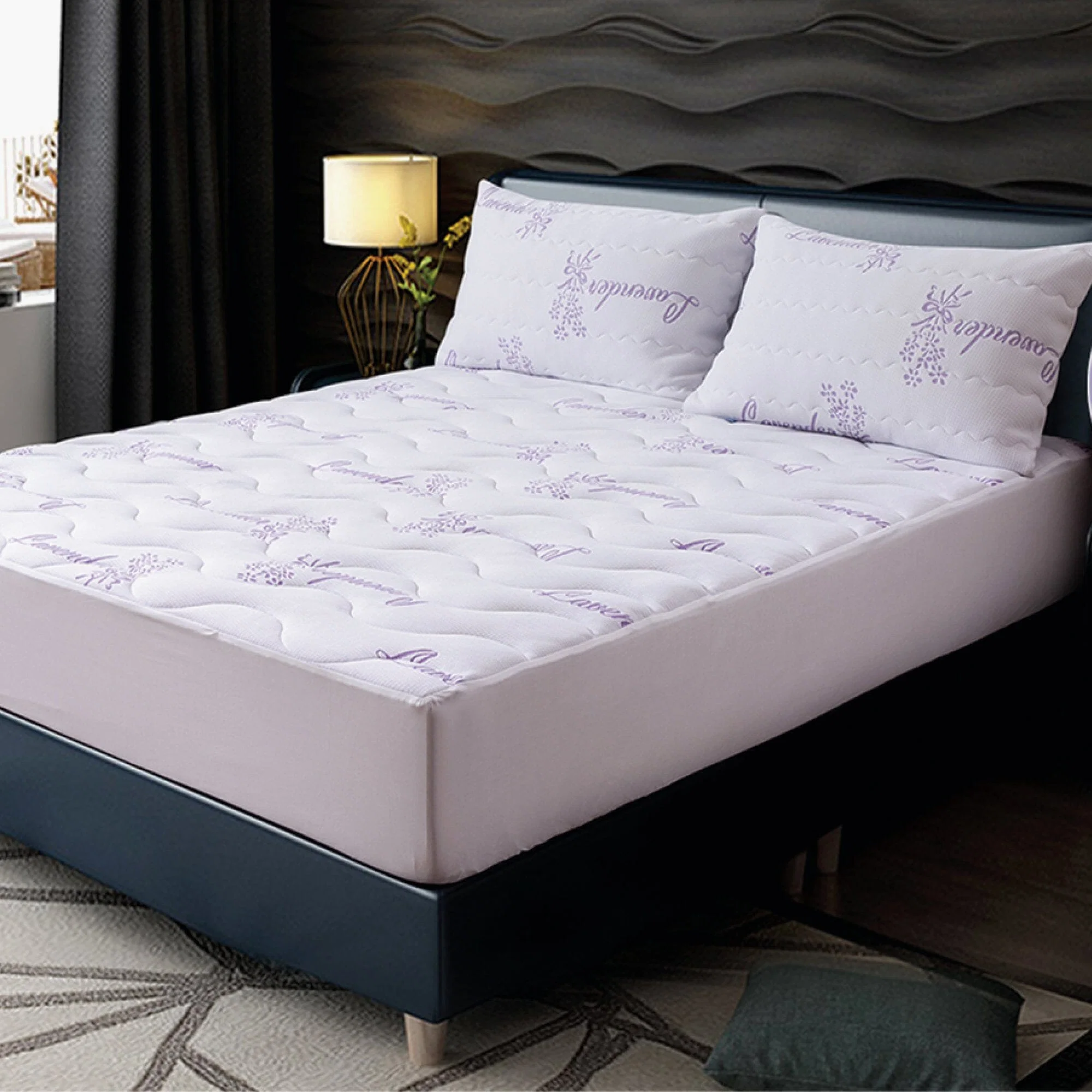 Dependable W Home - Lavender Scented Quilted Mattress Pad Casual
