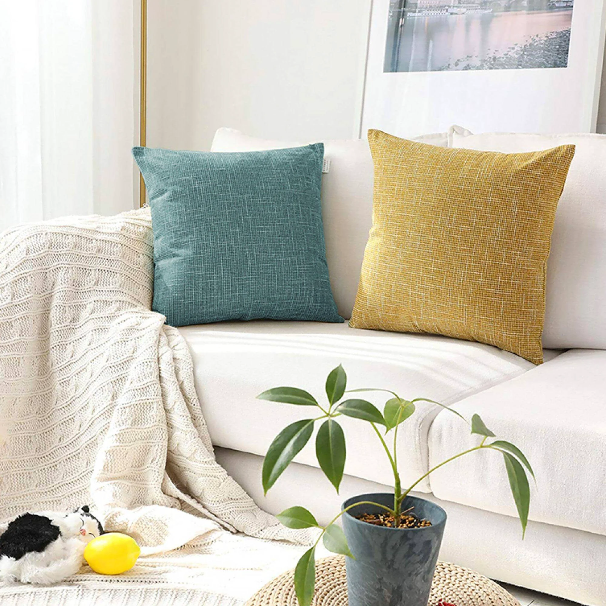 Artisan AUSTEN - Faux Linen Decorative Cushion High-Performance
