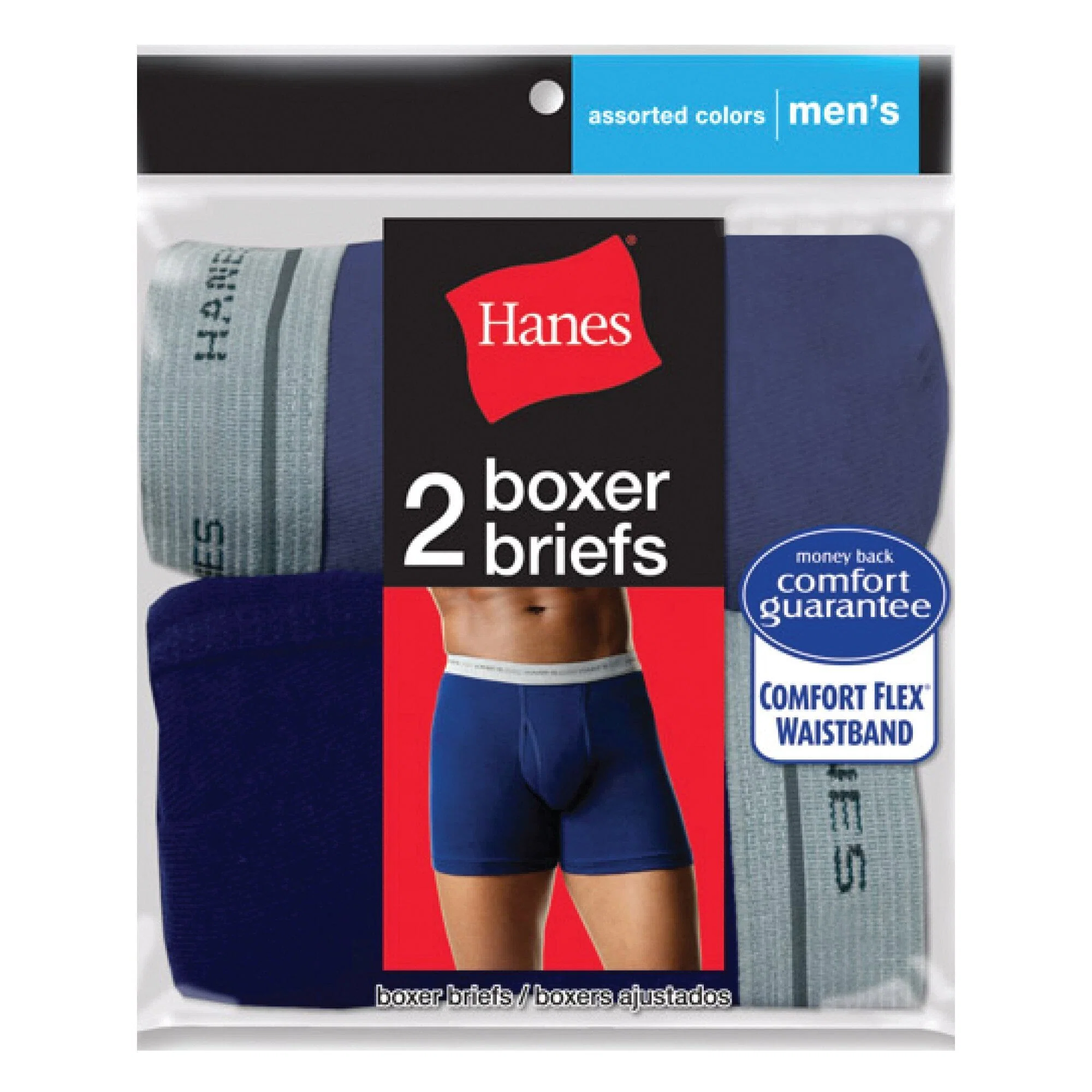 Fine Crafted Hanes 2-Pack Assorted Colors Boxer Briefs Excellent