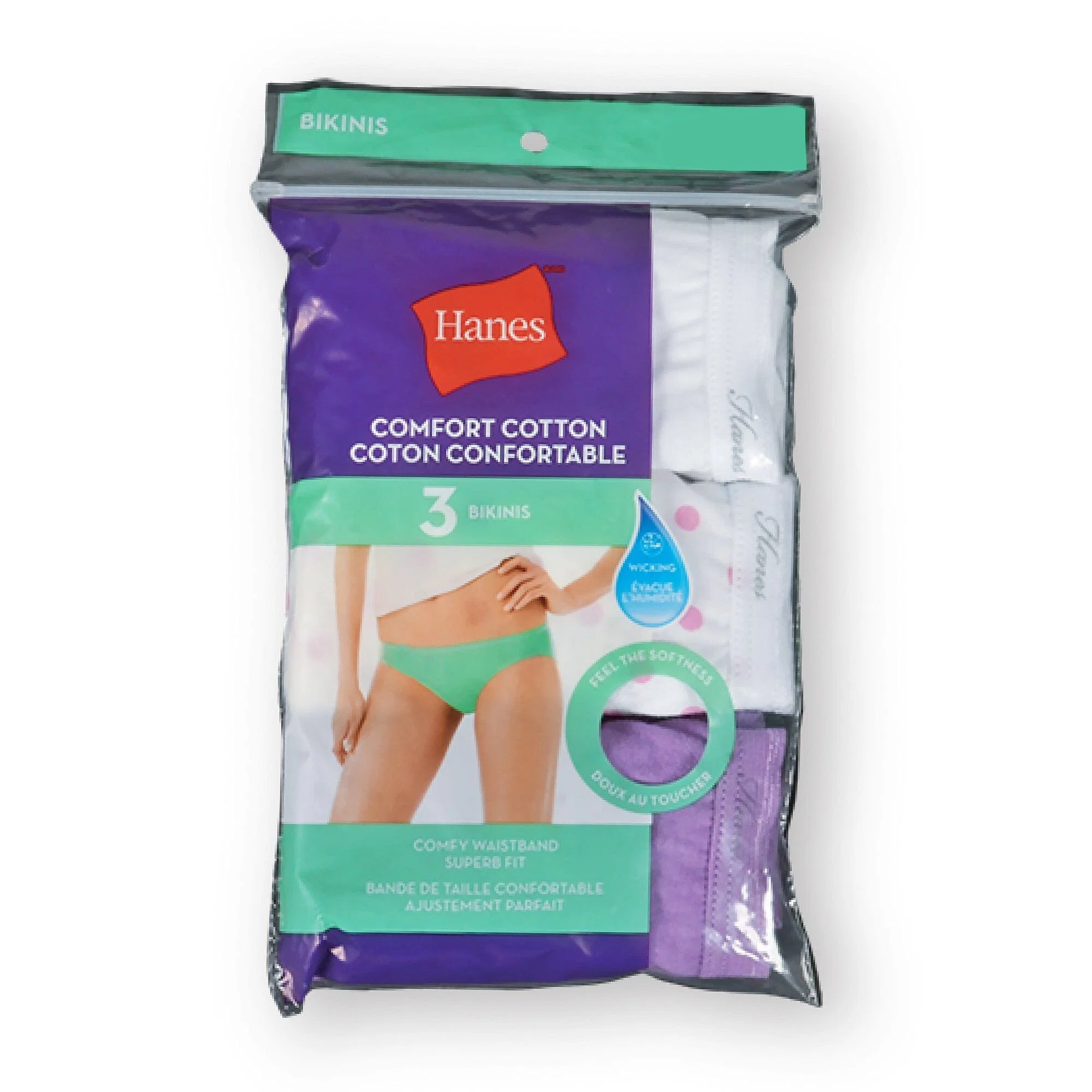 Official Hanes 3-Pack Assorted Colors Bikinis-H1420T Next-Generation