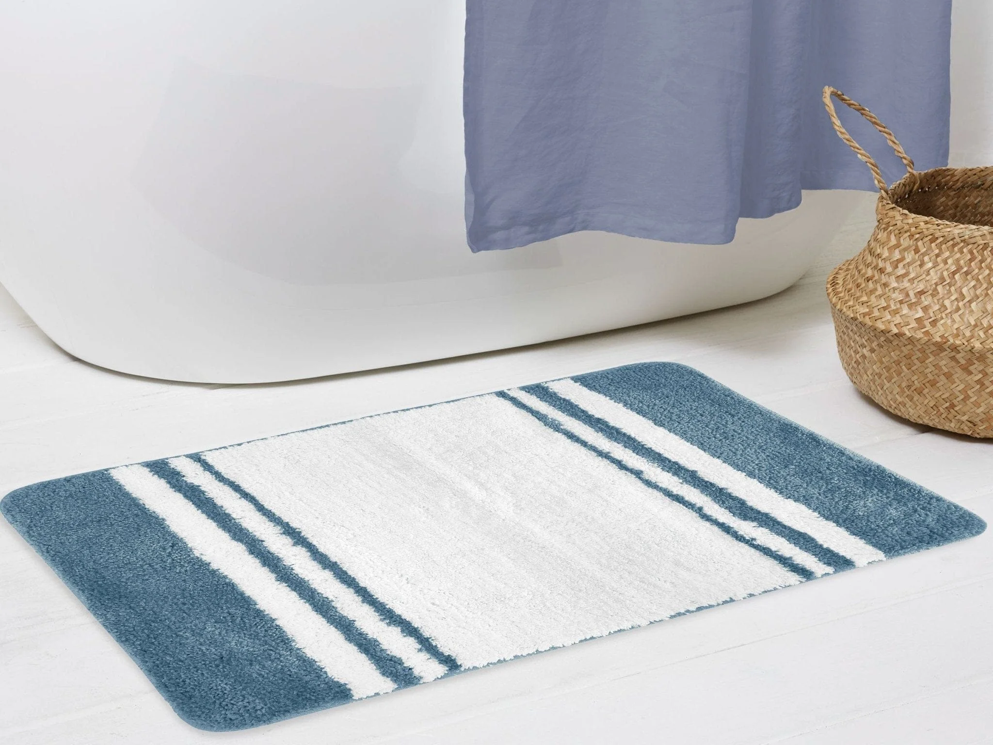 Original Design Lauren Taylor Alena - Stripe Bath Mat Detailed