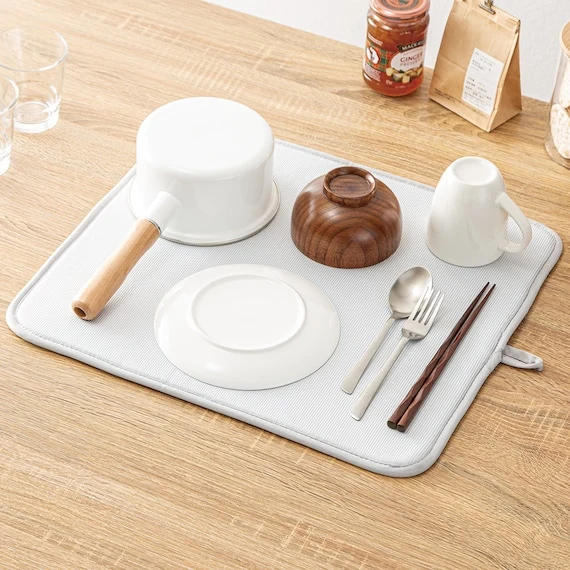 Reusable ANTIBACTERIAL DISH DRYING MAT TENDER2 M LGY Long-Lasting