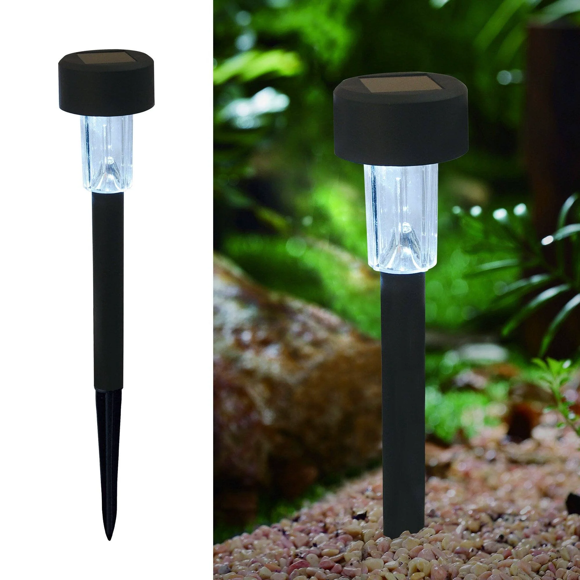 Smart Solar Powered Garden Light-Black Refined