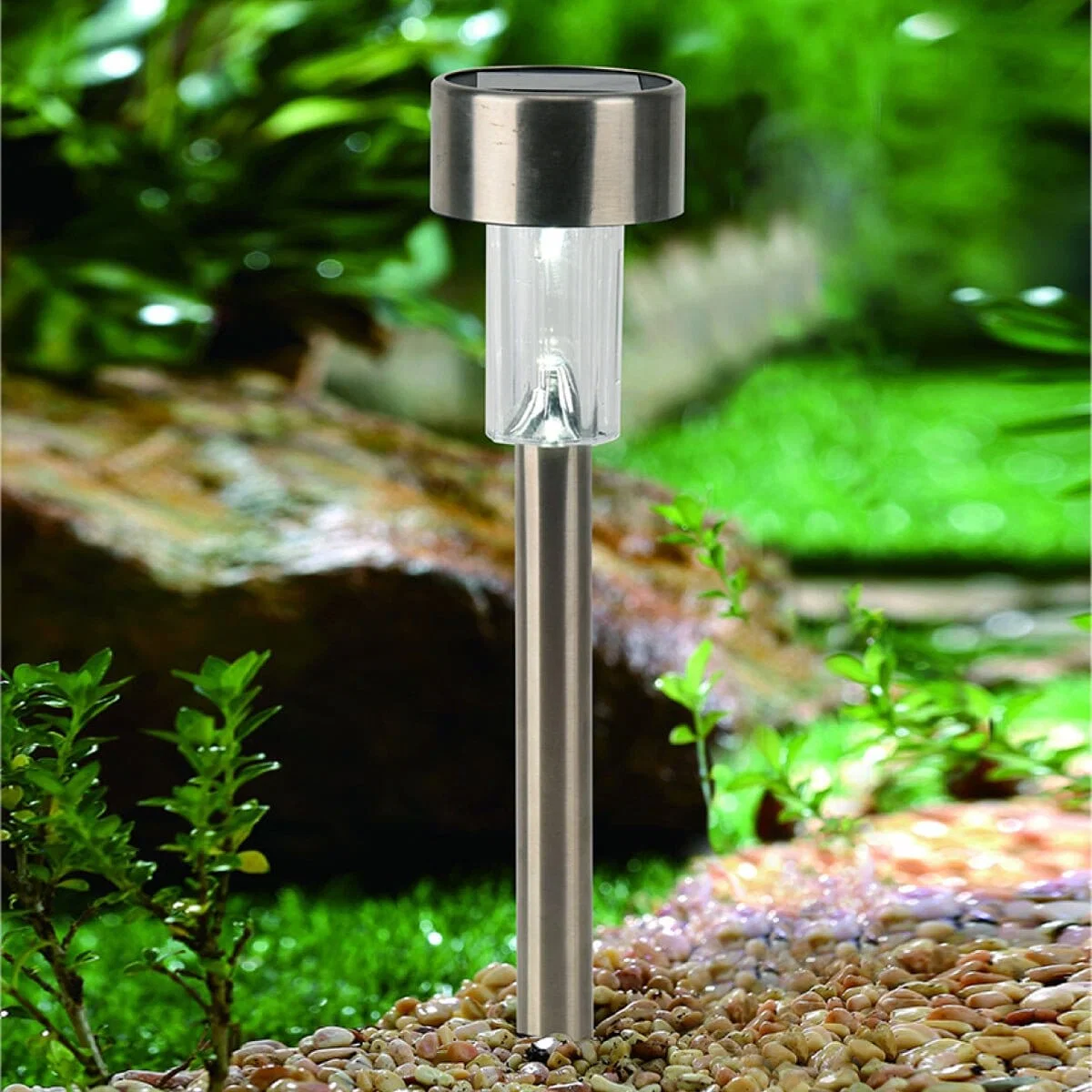 Official Solar Powered Garden Light-Silver Dependable