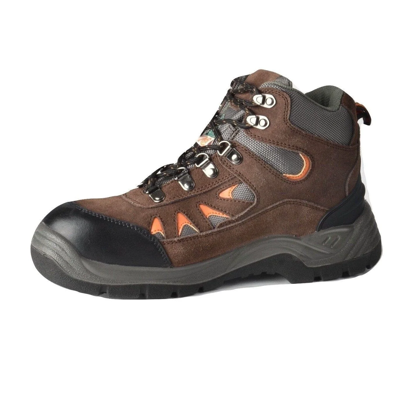 Efficient Tuff Durable® - High Cut Work Shoes with Steel Toe Plate Brown-9 Green