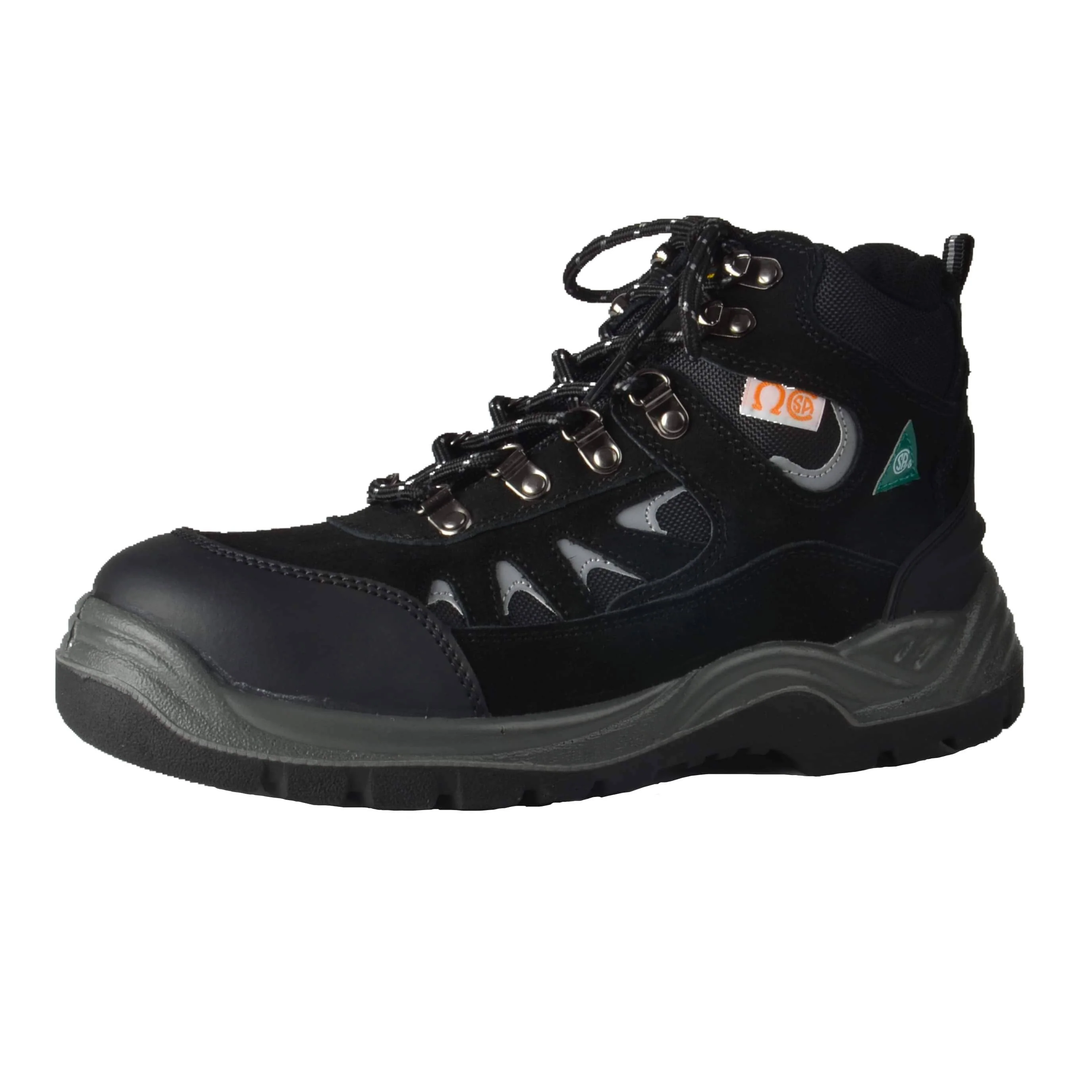 Environmentally Friendly Tuff Durable® - High Cut Work Shoes with Steel Toe Plate Black-9 First-Class
