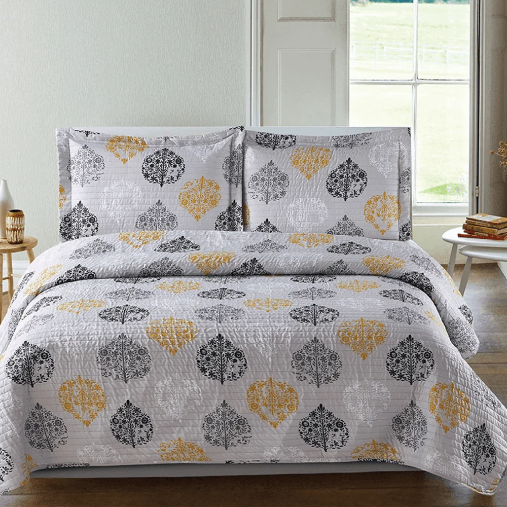 Traditional Selma - 3 Piece Bohemian Quilt Set Recyclable