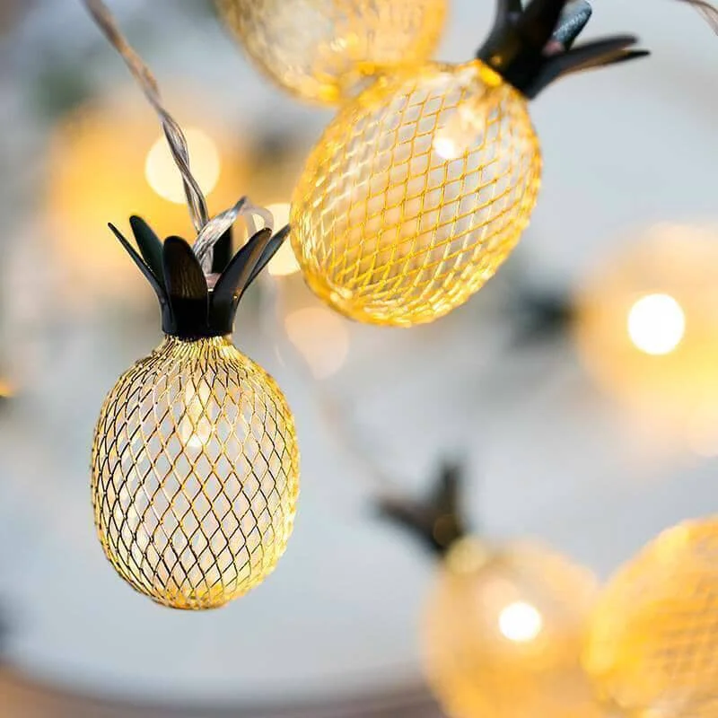 User-Friendly Pineapple String Lights 10 LED Garland Smooth