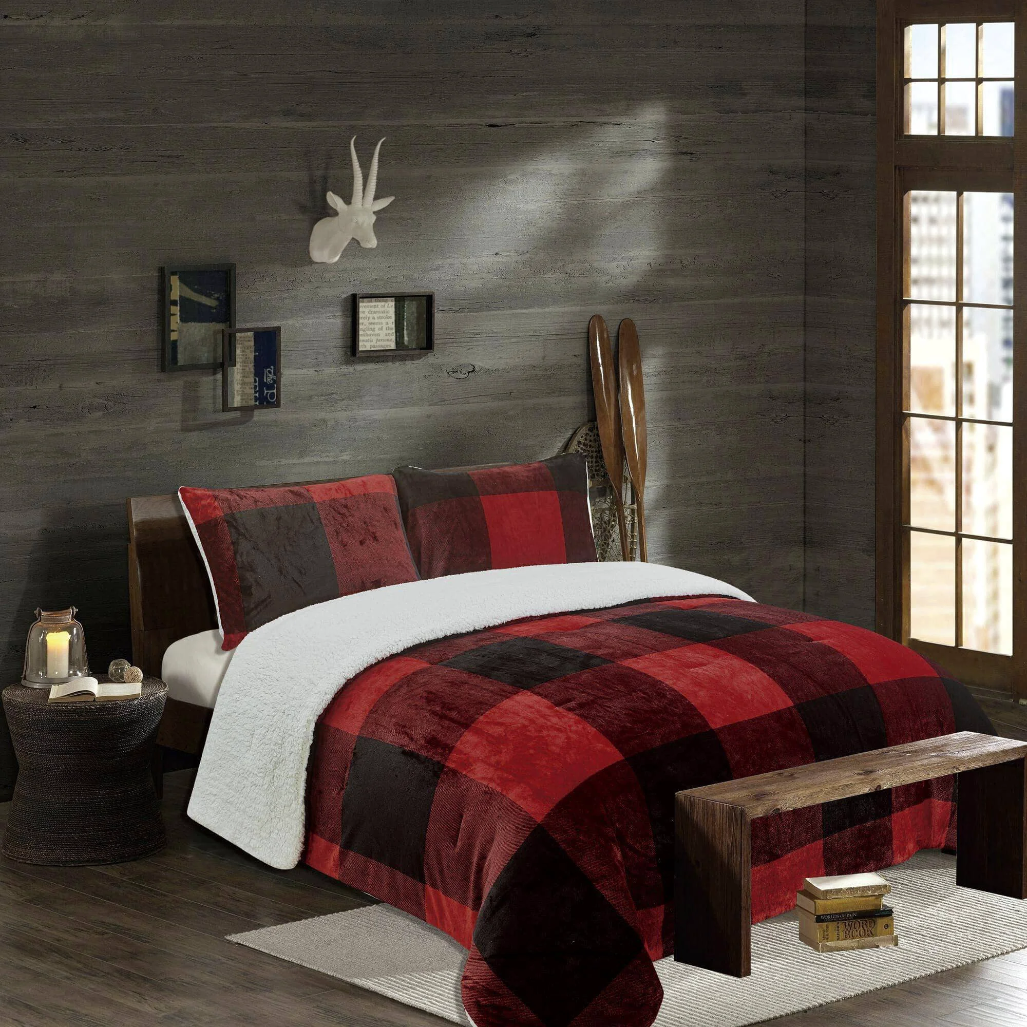 Refined Alpine - 3 Piece Comforter Set with Sherpa Reverse Flexible